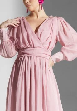 Surplice Neck Detail Dress -Silk Bloom Dresses Store 3 zoom desktop 1902