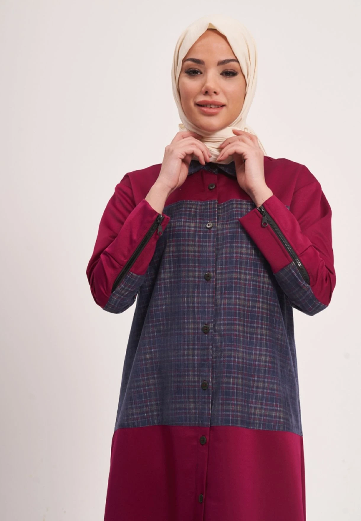 Checked Detail Knitted Dress 3 Checked Detail Knitted Dress - Image 3