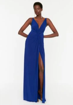 Trendyol Plunge Neck Front Split Dress -Silk Bloom Dresses Store 3 zoom desktop 1928