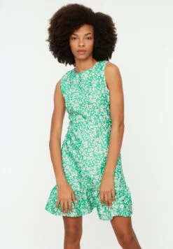 Trendyol Crew Neck Floral Print Dress -Silk Bloom Dresses Store 3 zoom desktop 193