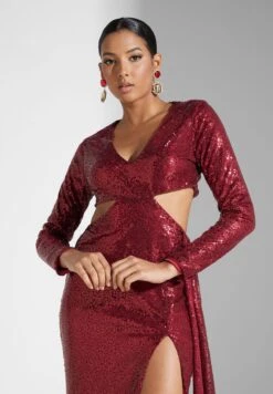 Waist Cut Out Shimmer Dress -Silk Bloom Dresses Store 3 zoom desktop 1932