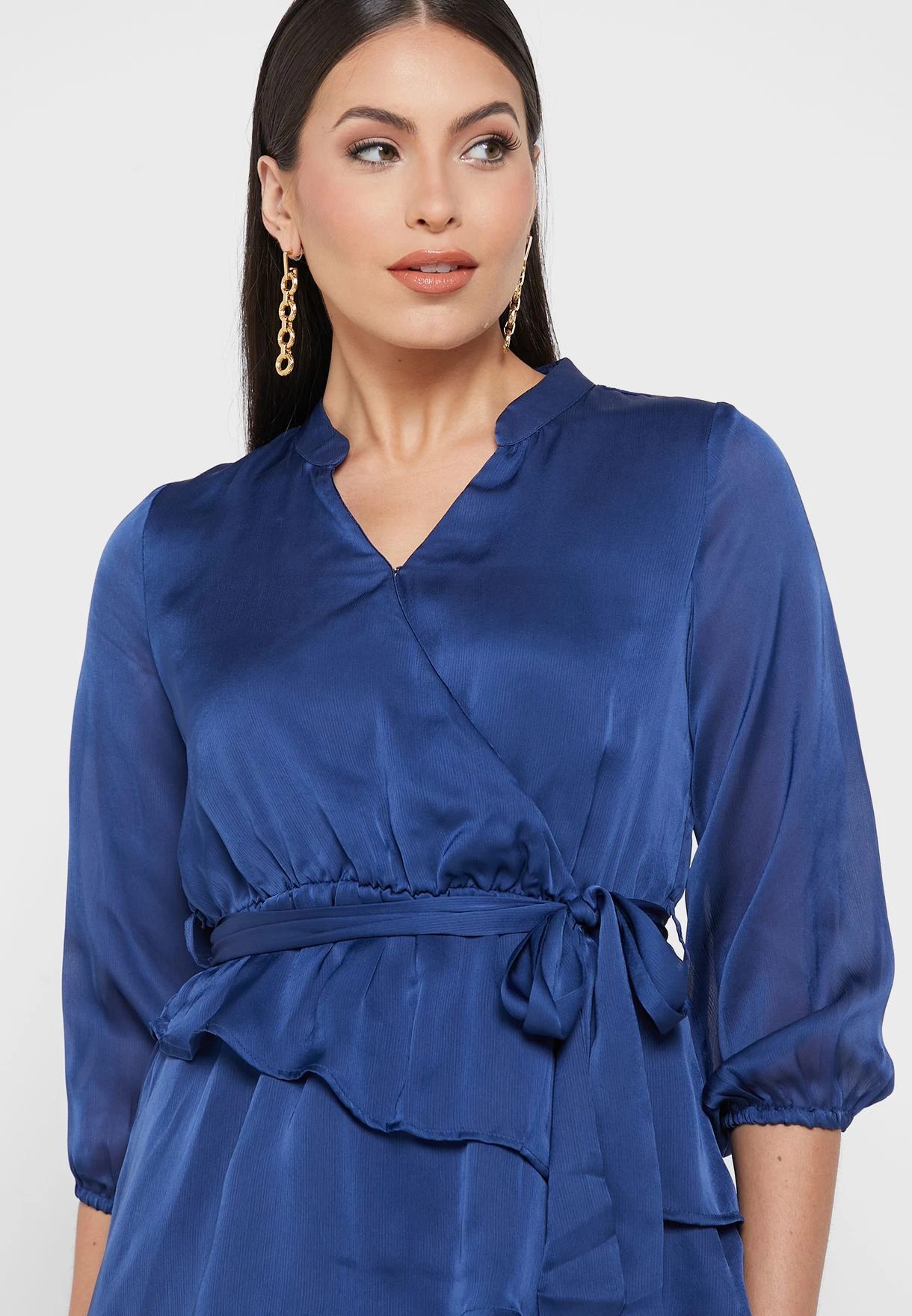 Surplice Neck Belted Dress 3 Surplice Neck Belted Dress - Image 3