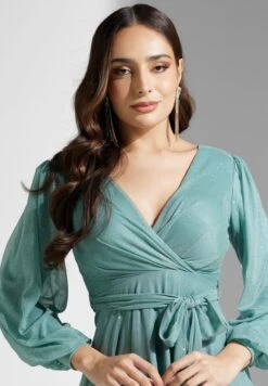 Shimmer Wrap Dress -Silk Bloom Dresses Store 3 zoom desktop 1943