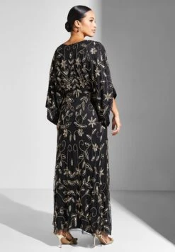Embellished Maxi Dress With Batwing Sleeves -Silk Bloom Dresses Store 3 zoom desktop 1945
