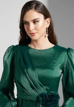 Motif Detail Belt Dress -Silk Bloom Dresses Store 3 zoom desktop 1960