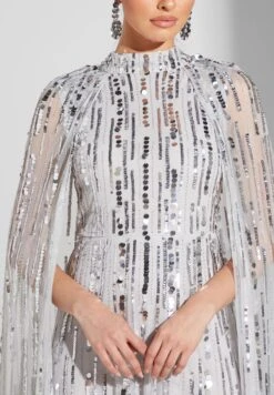 Asymmetric Sleeve Embellished Dress -Silk Bloom Dresses Store 3 zoom desktop 1965