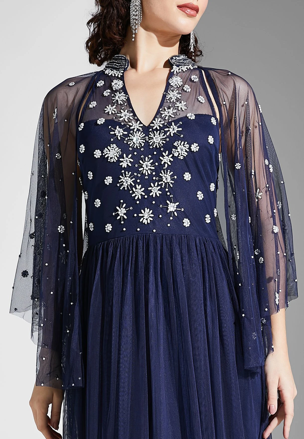 Cape Sleeve Sequin Maxi Dress 3 Cape Sleeve Sequin Maxi Dress - Image 3