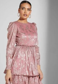 Layered Foil Print Dress -Silk Bloom Dresses Store 3 zoom desktop 1992