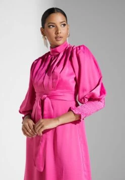 Shirred Cuff Detail A-Line Dress -Silk Bloom Dresses Store 3 zoom desktop 1999