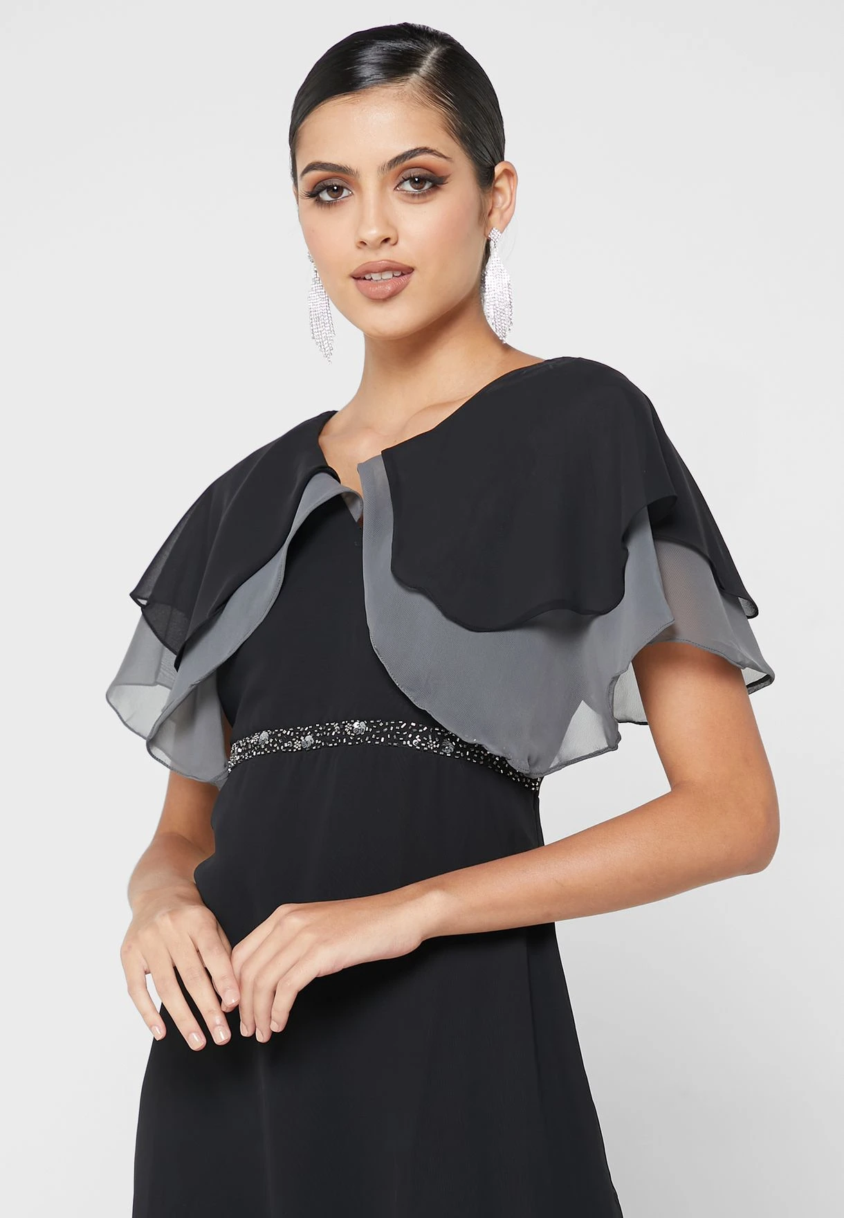 Lace Insert Contrast Detail Dress 3 Lace Insert Contrast Detail Dress - Image 3