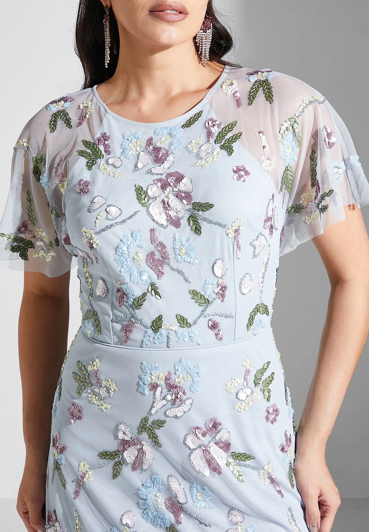 Adrianna Papell Tiered Floral Embroidered Dress 3 Adrianna Papell Tiered Floral Embroidered Dress - Image 3