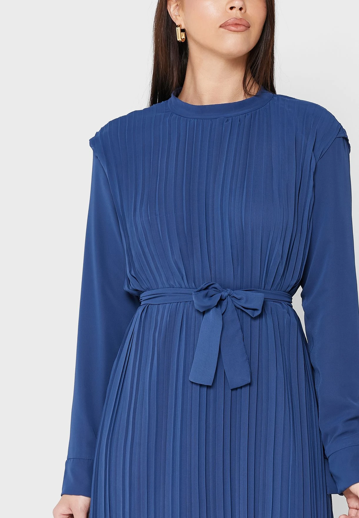 Pleated Belted Dress 3 Pleated Belted Dress - Image 3