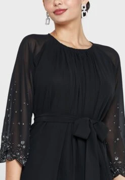 Embellished Sleeve Belted Dress -Silk Bloom Dresses Store 3 zoom desktop 2044