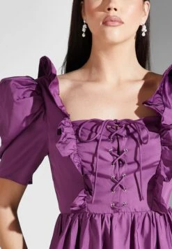 Puff Sleeve Ruffle Detail Dress 6 Puff Sleeve Ruffle Detail Dress -Silk Bloom Dresses Store 3 zoom desktop 2052