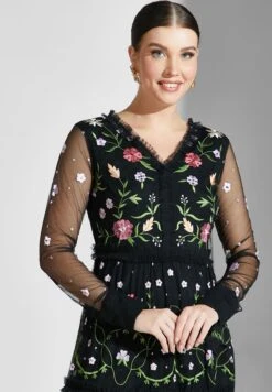 Mesh Detail Printed Ruffle Dress 6 Mesh Detail Printed Ruffle Dress -Silk Bloom Dresses Store 3 zoom desktop 2053