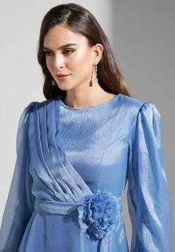 Motif Detail Belt Dress -Silk Bloom Dresses Store 3 zoom desktop 2068