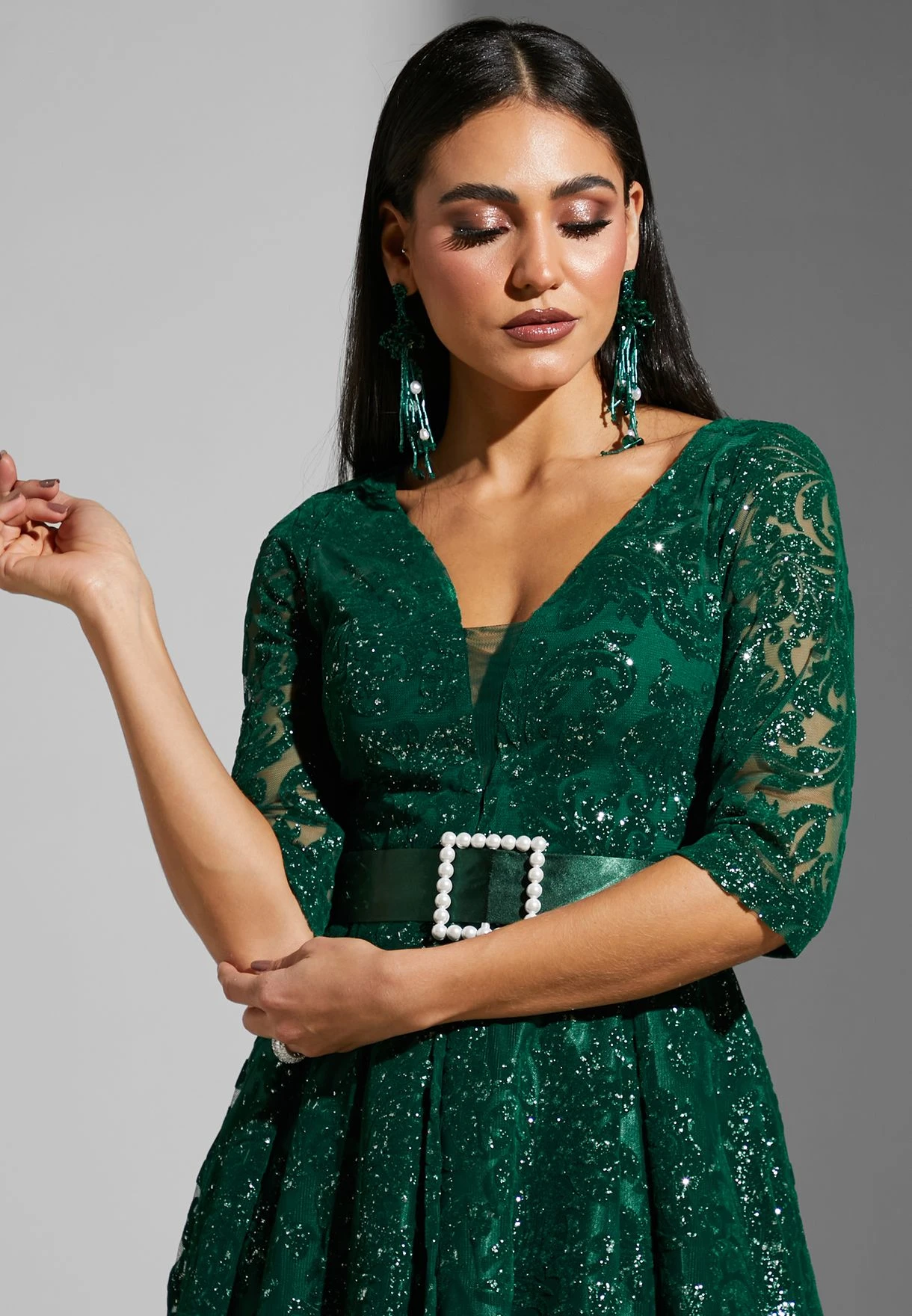 Embossed & Belt Detail Dress 3 Embossed & Belt Detail Dress - Image 3