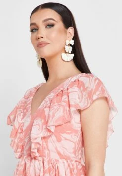 Tie Back Plunge Neck Ruffle Dress 6 Tie Back Plunge Neck Ruffle Dress -Silk Bloom Dresses Store 3 zoom desktop 2087