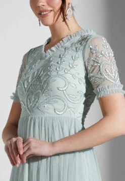 Embellished Bodice Ruffle Detail Maxi Dress -Silk Bloom Dresses Store 3 zoom desktop 2088