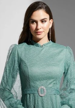 Shimmer Tulle Puff Sleeve Dress -Silk Bloom Dresses Store 3 zoom desktop 2090