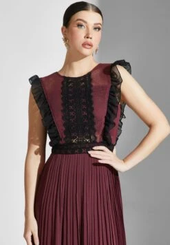 Lace Detail Pleated Dress -Silk Bloom Dresses Store 3 zoom desktop 2095