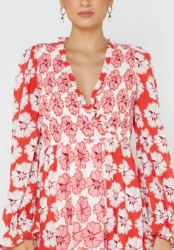 Little Mistress Red Pink Floral Maxi By Vogue Williams -Silk Bloom Dresses Store 3 zoom desktop 2108