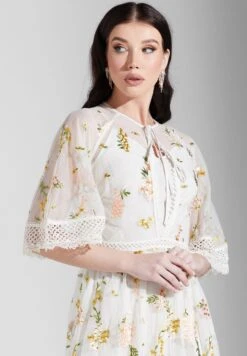 Embroidery Lace Trim Angel Sleeves Midi Dress 6 Embroidery Lace Trim Angel Sleeves Midi Dress -Silk Bloom Dresses Store 3 zoom desktop 2120