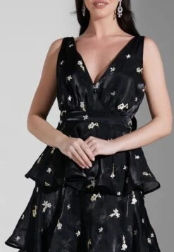 Floral Bow Back Tiered Midi Dress -Silk Bloom Dresses Store 3 zoom desktop 2133
