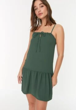 Trendyol Tie Detail Strappy Ruffle Hem Dress -Silk Bloom Dresses Store 3 zoom desktop 228