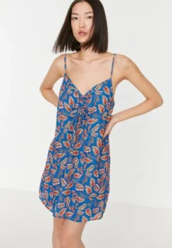 Trendyol Tie Detail Printed Strappy Dress -Silk Bloom Dresses Store 3 zoom desktop 240