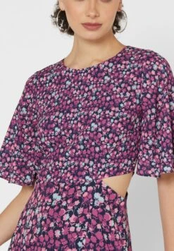 French Connection Printed Round Neck Dress -Silk Bloom Dresses Store 3 zoom desktop 262