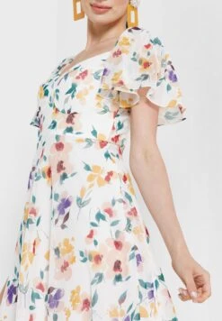 Flared Sleeve Floral Tiered Dress 6 Flared Sleeve Floral Tiered Dress -Silk Bloom Dresses Store 3 zoom desktop 267