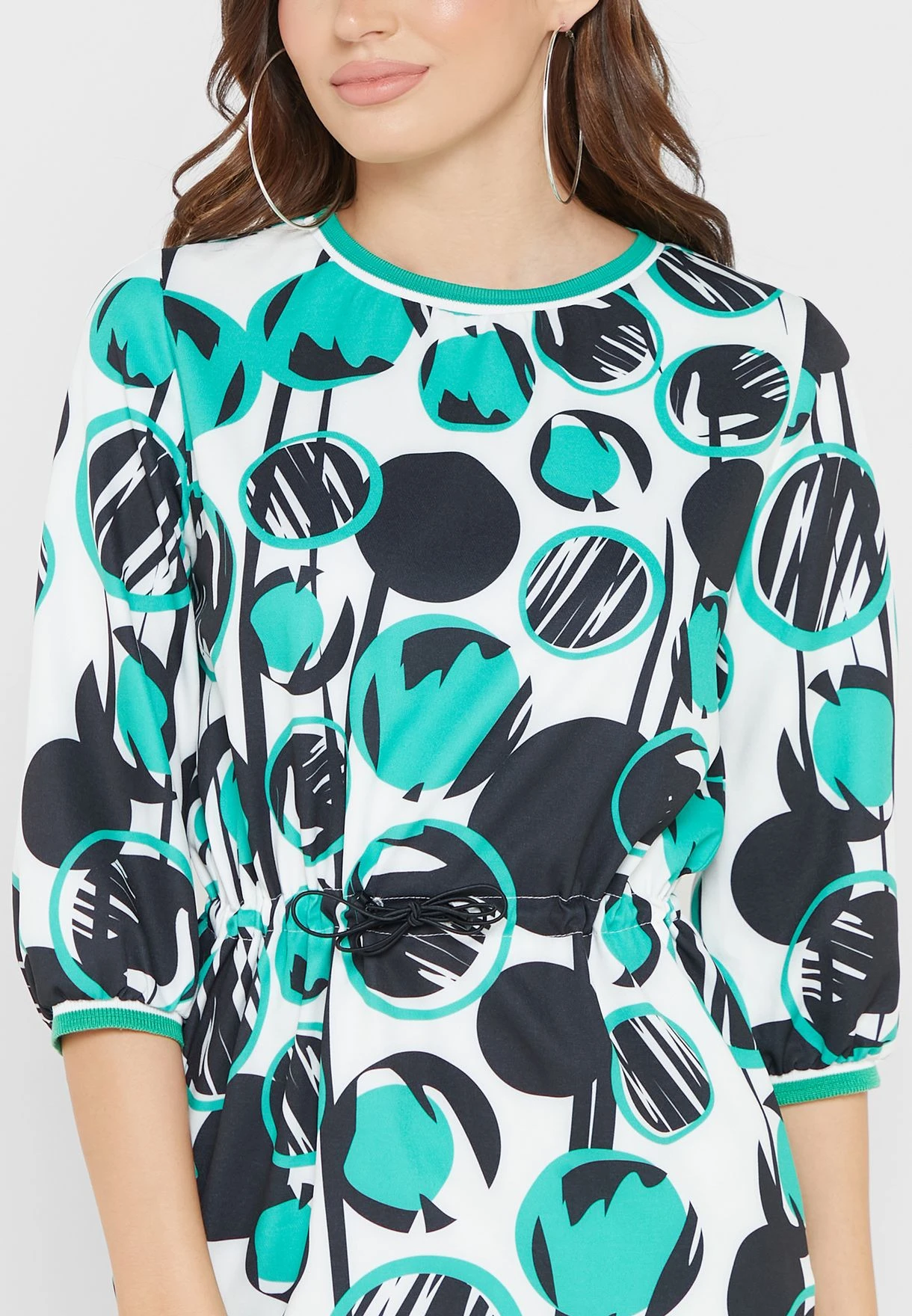 Tie Detail Printed Dress 3 Tie Detail Printed Dress - Image 3