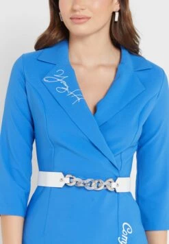 Slit Hem Surplice Belt Detail Dress -Silk Bloom Dresses Store 3 zoom desktop 284