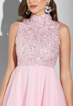 High Neck Sequin Bodice Dress 6 High Neck Sequin Bodice Dress -Silk Bloom Dresses Store 3 zoom desktop 304
