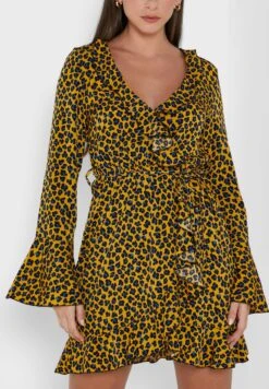 Ruffle Detail Wrap Dress -Silk Bloom Dresses Store 3 zoom desktop 320