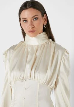 Button Detail High Neck Dress -Silk Bloom Dresses Store 3 zoom desktop 321