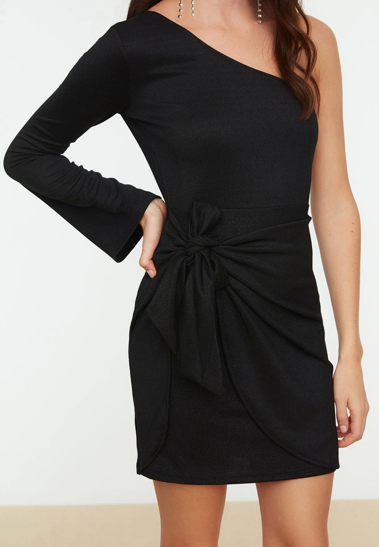 Trendyol One Shoulder Knot Detail Dress 3 Trendyol One Shoulder Knot Detail Dress - Image 3
