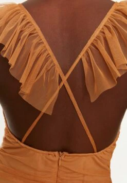Trendyol Open Back Strappy Tulle Detail Pleated Dress 7 Trendyol Open Back Strappy Tulle Detail Pleated Dress -Silk Bloom Dresses Store 3 zoom desktop 376