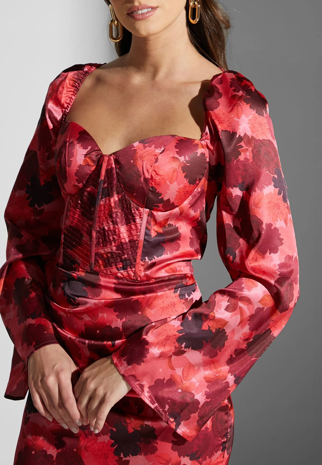 Floral Printed Square Neck Dress 3 Floral Printed Square Neck Dress - Image 3