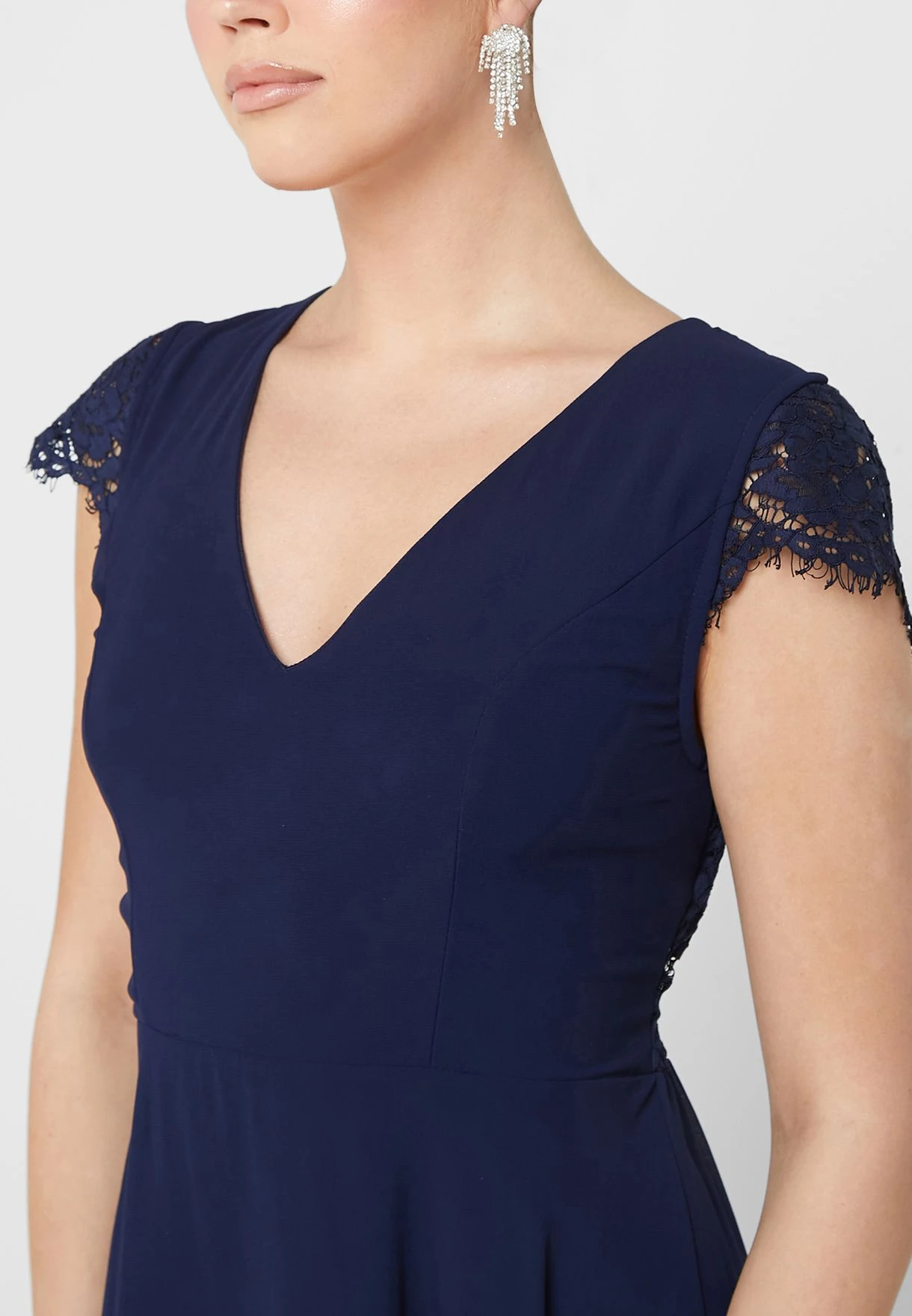 Open Back Plunge Neck Dress 3 Open Back Plunge Neck Dress - Image 3