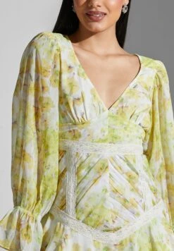Balloon Sleeve Printed Dress 6 Balloon Sleeve Printed Dress -Silk Bloom Dresses Store 3 zoom desktop 419