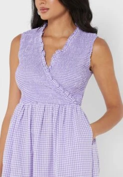 Little Mistress Lilac Gingham Midaxi By Vogue Williams -Silk Bloom Dresses Store 3 zoom desktop 424