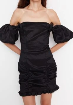 Trendyol Bow Detail Ruched Dress -Silk Bloom Dresses Store 3 zoom desktop 430