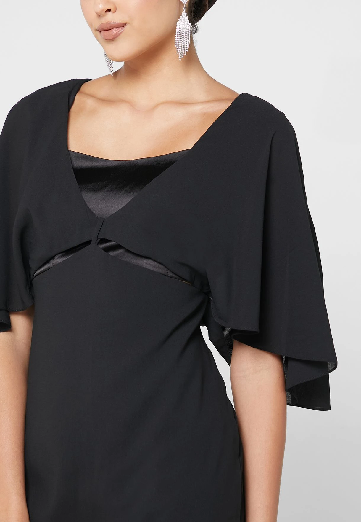 Angel Sleeve Cut Out Detail Dress 3 Angel Sleeve Cut Out Detail Dress - Image 3