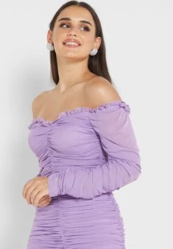 Little Mistress Bardot Ruched Dress 6 Little Mistress Bardot Ruched Dress -Silk Bloom Dresses Store 3 zoom desktop 447