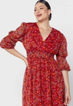 ELLA Printed Dress -Silk Bloom Dresses Store 3 zoom desktop 477