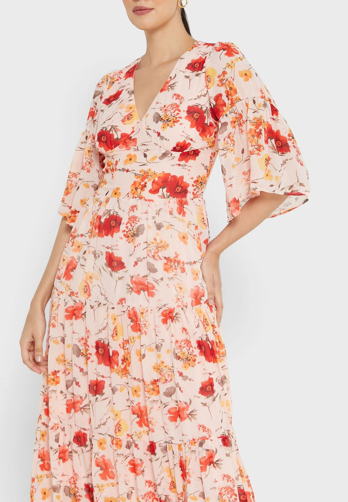 ELLA Flute Sleeve Floral Dress 3 ELLA Flute Sleeve Floral Dress - Image 3