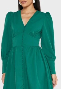 ELLA Puff Sleeve Empire Waistline Detail Dress -Silk Bloom Dresses Store 3 zoom desktop 551