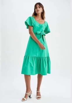 DeFacto Woman Tiered V-Neck Short Sleeve Woven Dress 10 DeFacto Woman Tiered V-Neck Short Sleeve Woven Dress -Silk Bloom Dresses Store 3 zoom desktop 564